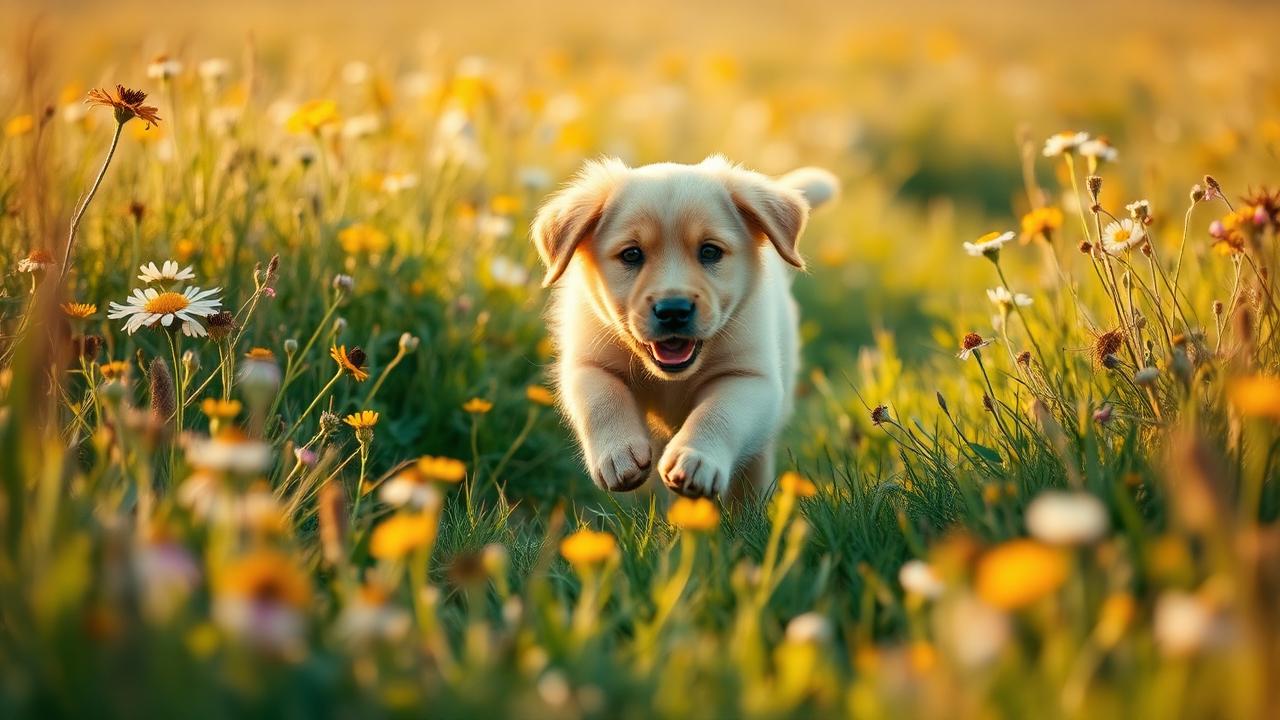 What you’ll build — a clip of a puppy running through wildflowers