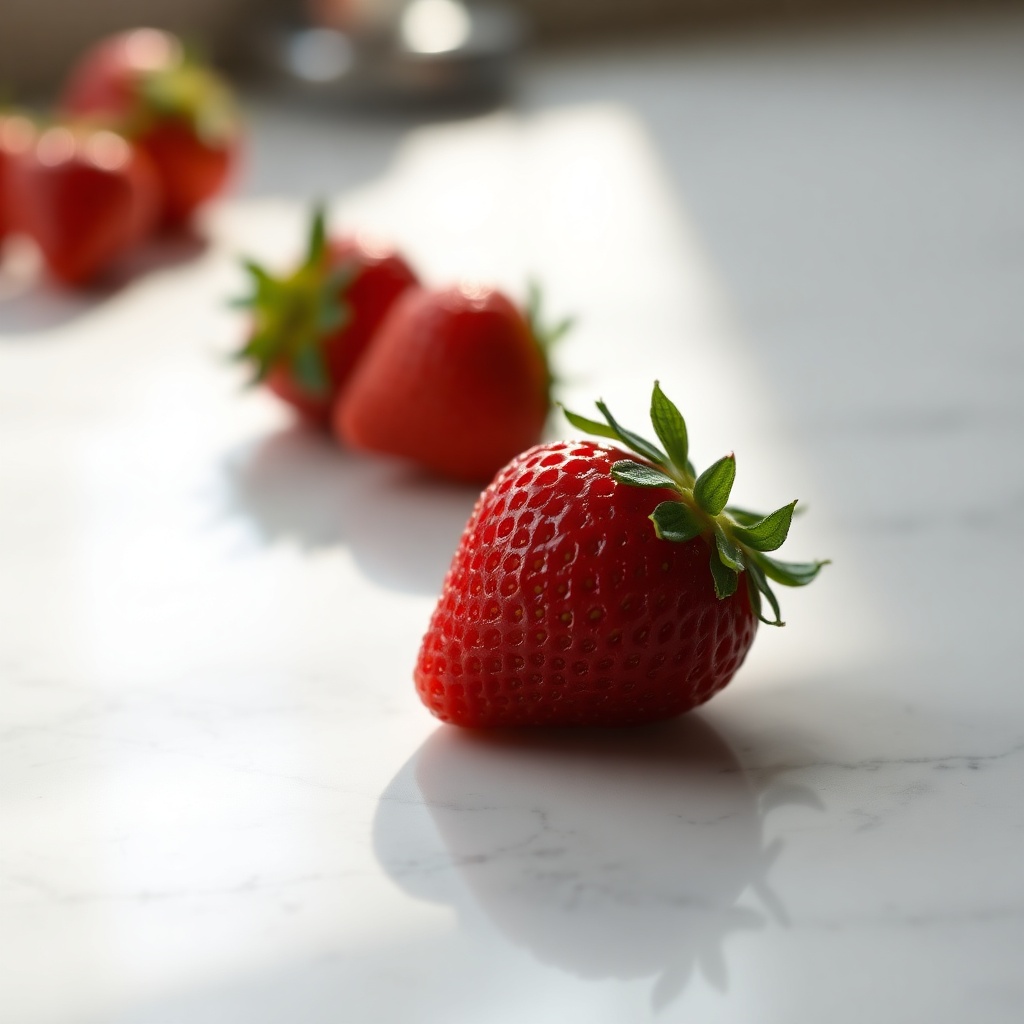 1024x1024 strawberry at JPEG quality 95 with 4:4 subsampling, ~142 KB