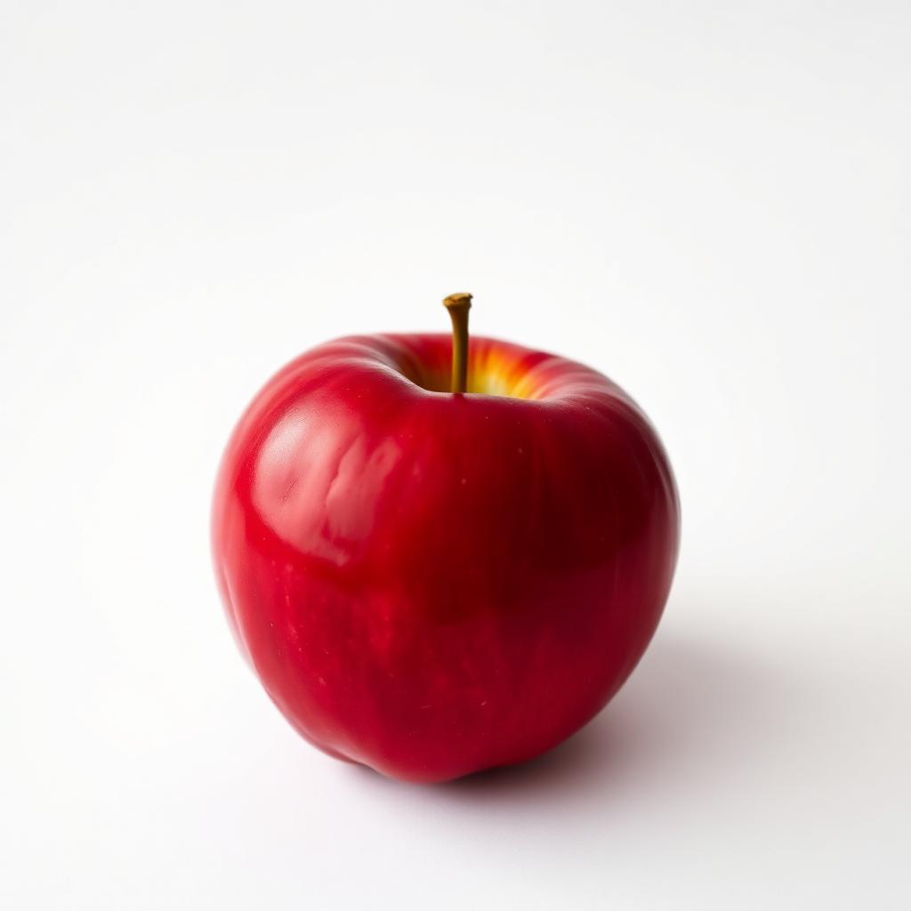 A single red apple on a white background — the example image generated below